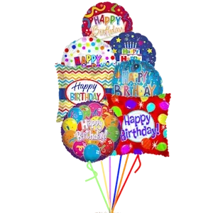 7 Happy Birthday Balloons with weight
