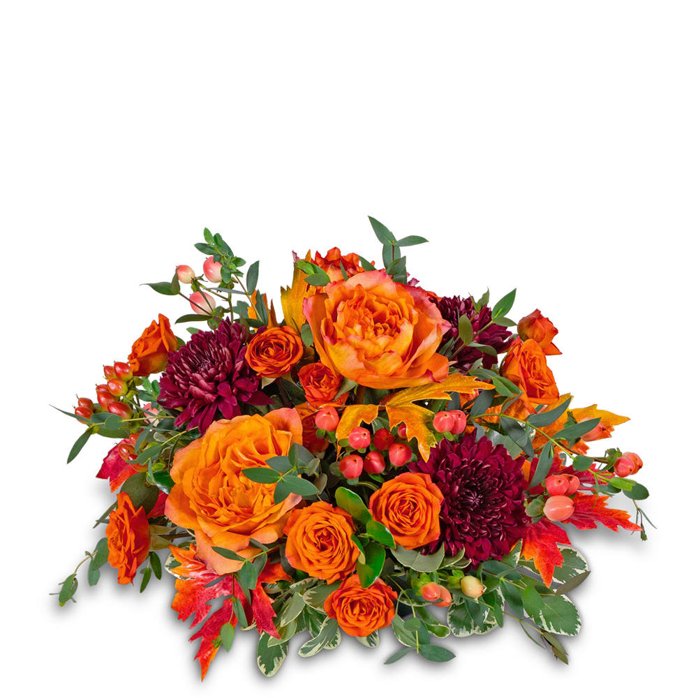Persimmon Gathering Centerpiece Flower Bouquet