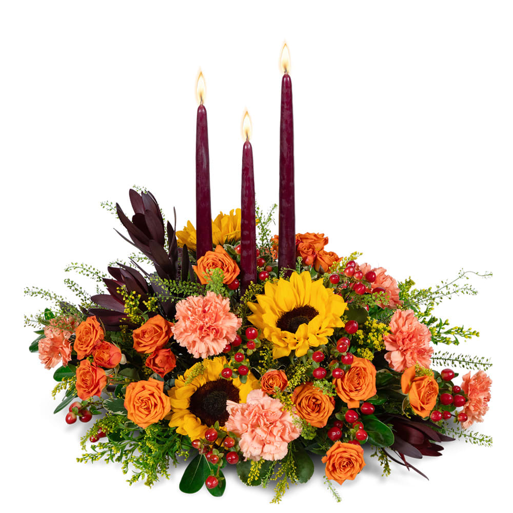 Citrine Bounty Centerpiece Flower Bouquet