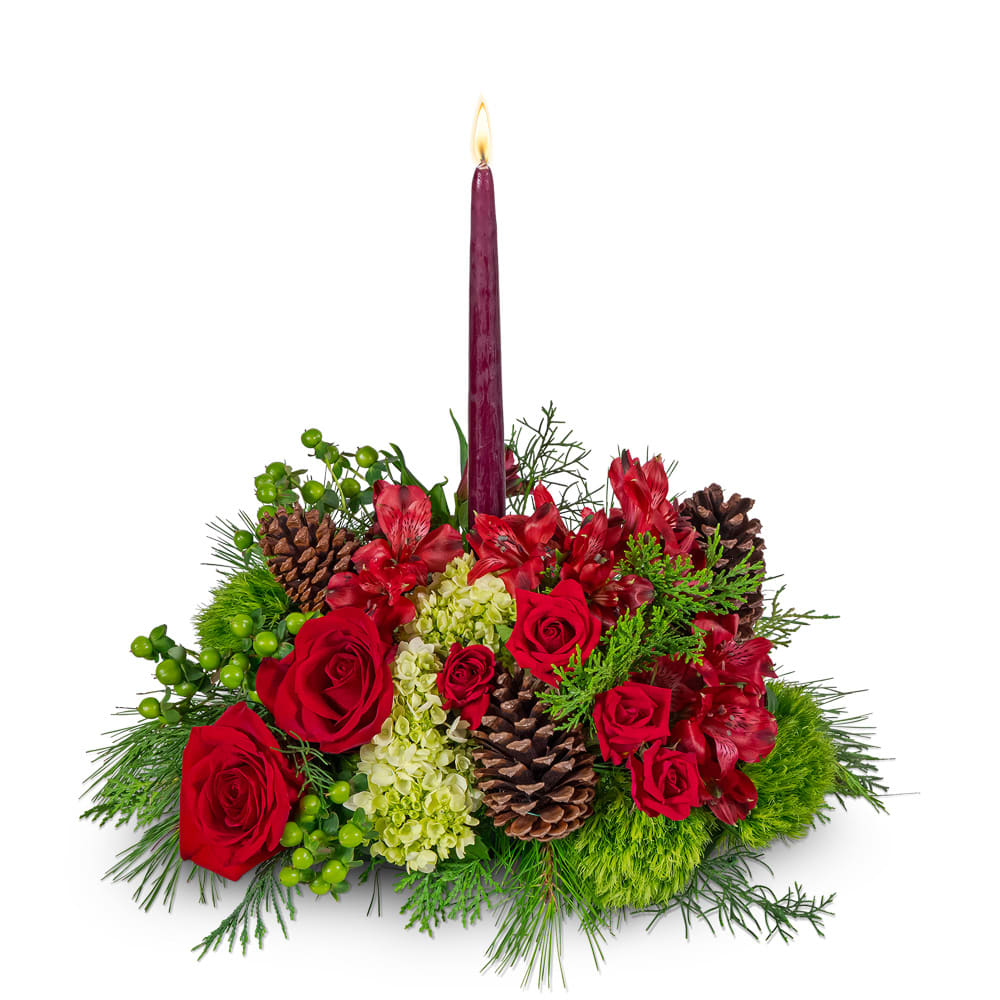 Pinegrove Candlelit Centerpiece Flower Bouquet