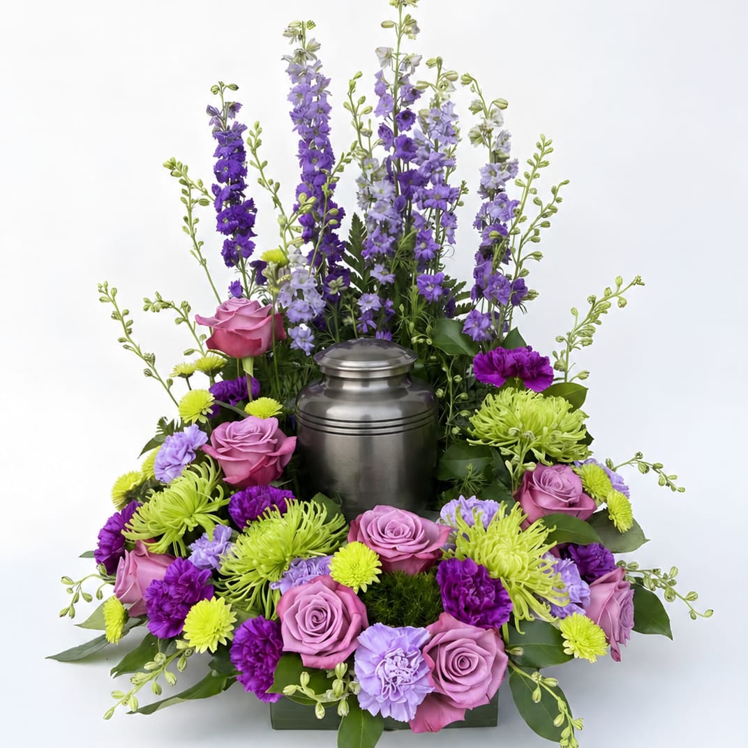 Lavender Remembrance Urn Arrangement