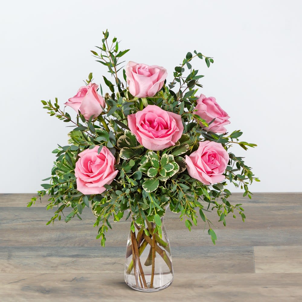 Half Dozen Pink Roses