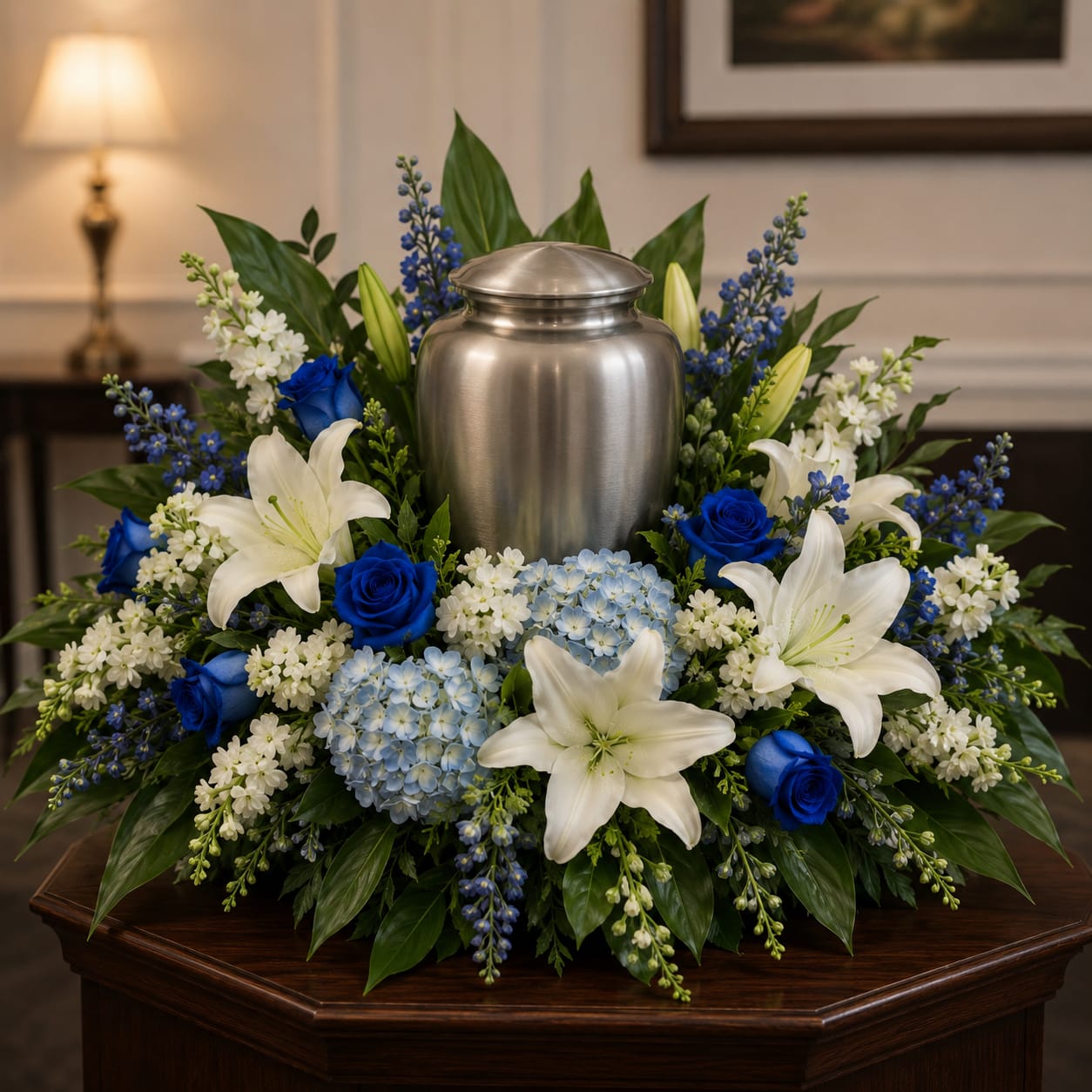 Blue Without You Urn Arrangement