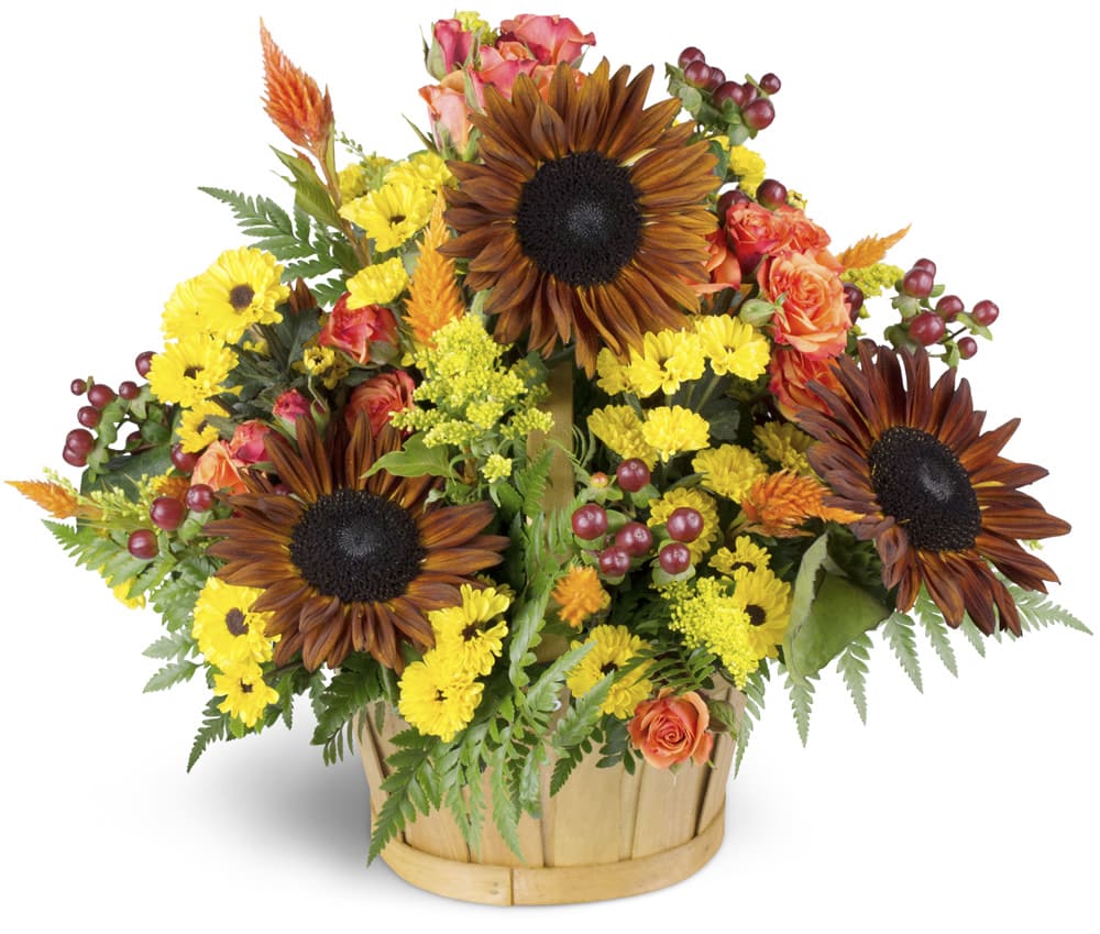 Bountiful Autumn Basket Flower Bouquet