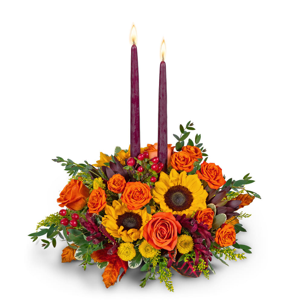 Goldenrod Gathering Centerpiece Flower Bouquet