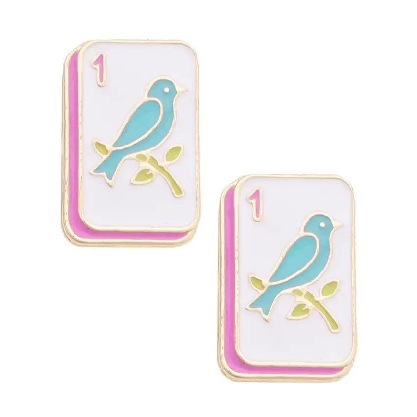 Bird Bam Enamel Stud Earrings