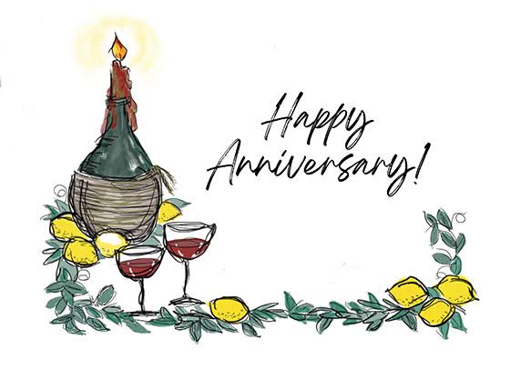 Happy Anniversary Card Flower Bouquet