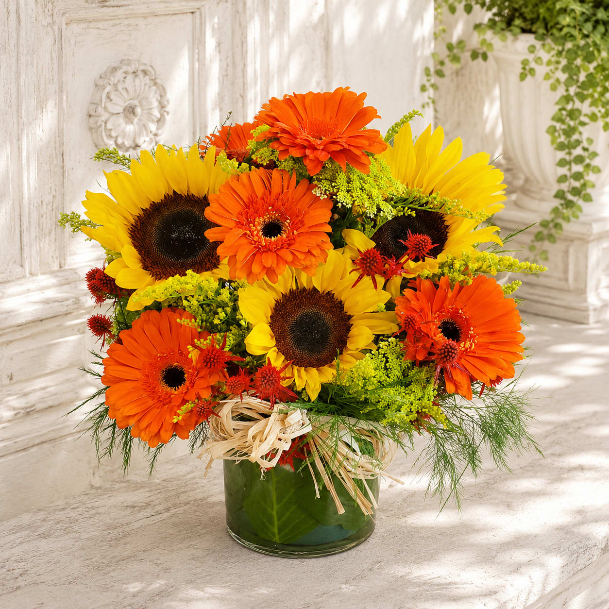 Sunflower Gerbera Sunshine Vase