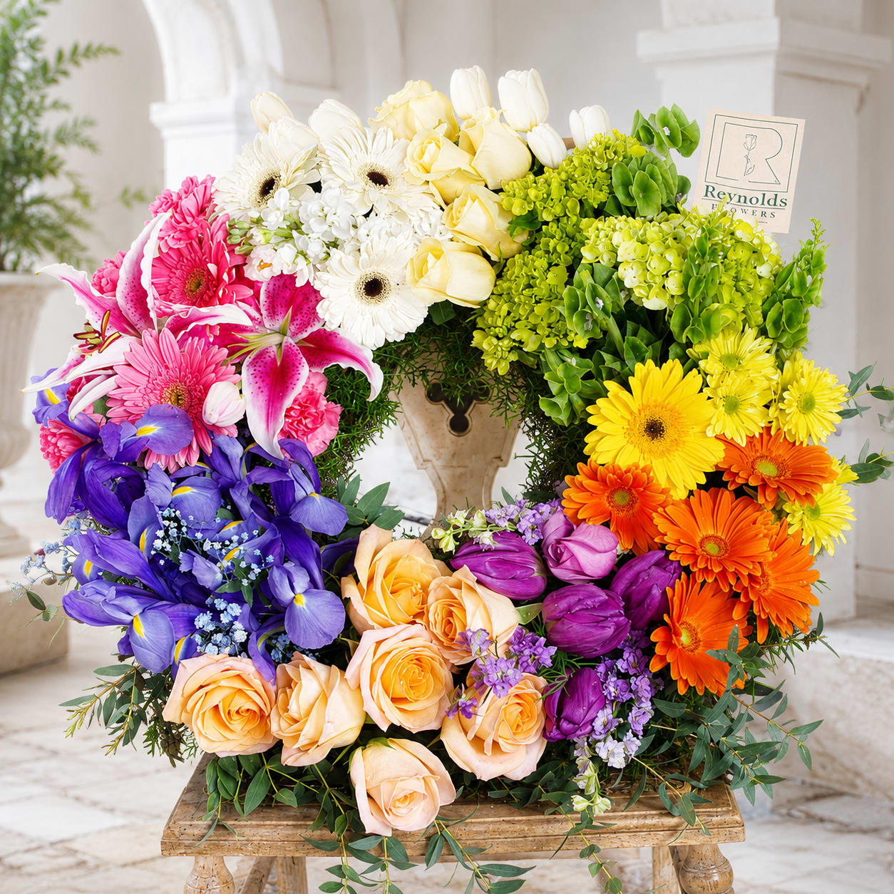 Color Cluster Wreath Flower Bouquet