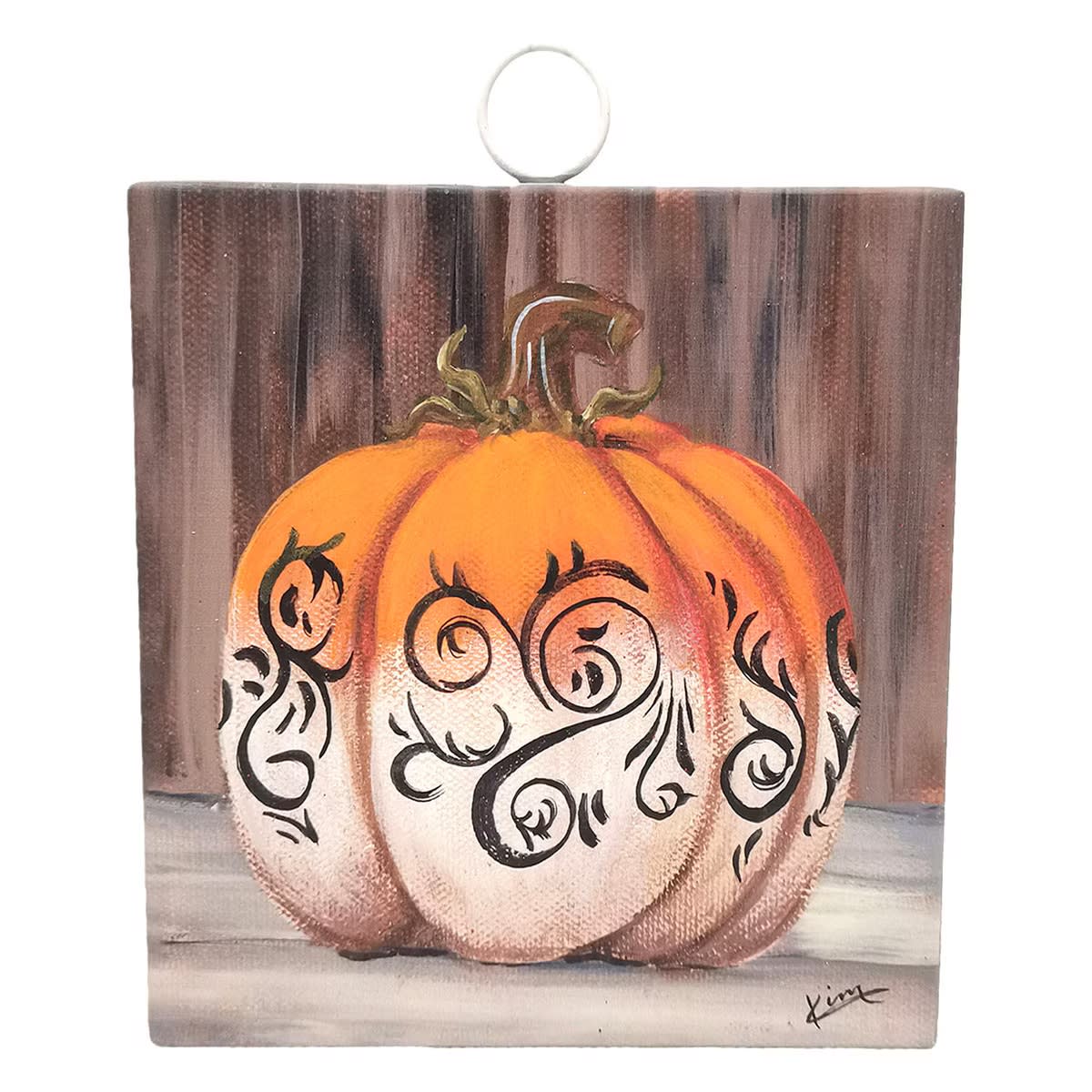 Mini Black Scroll Pumpkin
