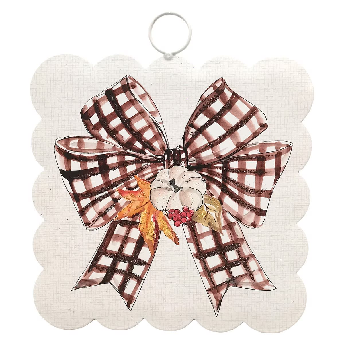 Mini Scallop Festive Checked Bow