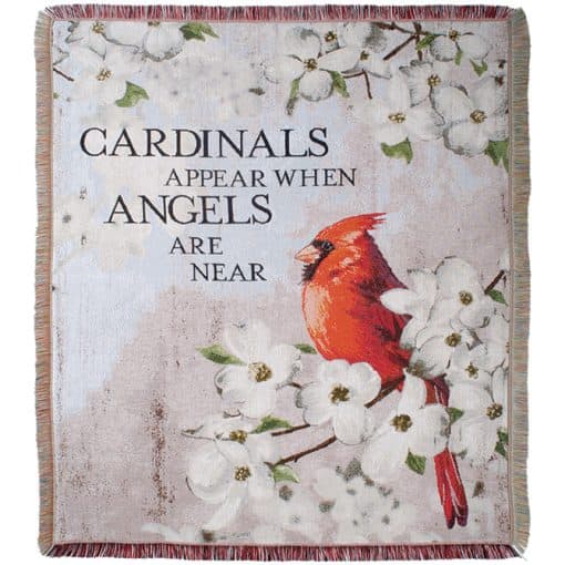Cardinals Appear Tapestry Throw Flower Bouquet