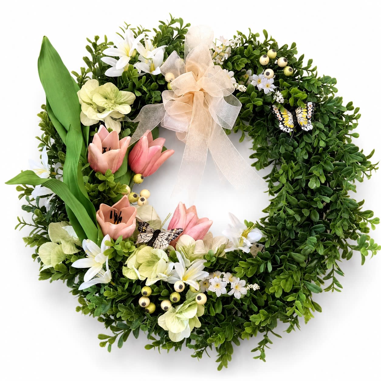 Flowering Silk Wreath Flower Bouquet