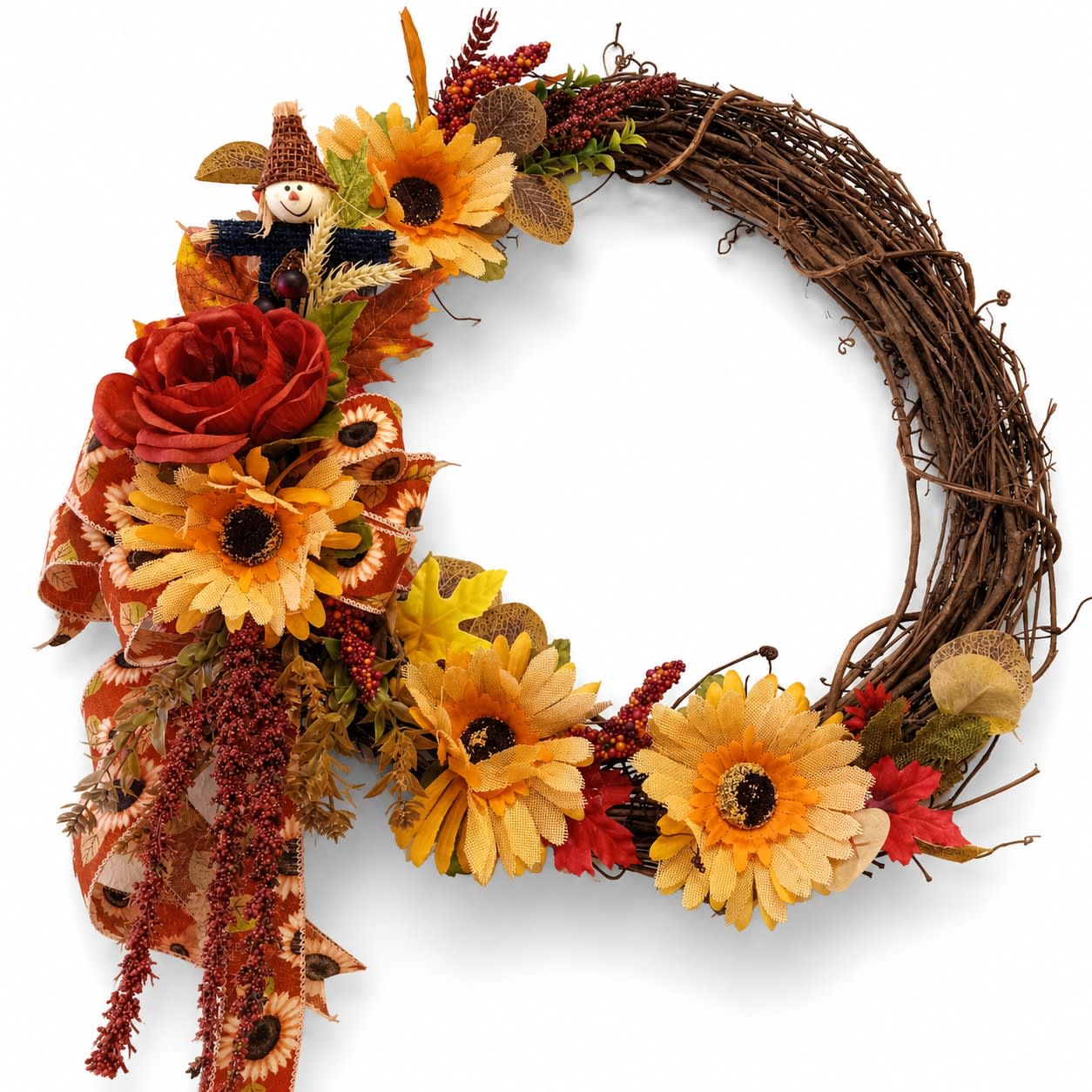 Autumn Gerber Silk Wreath Flower Bouquet