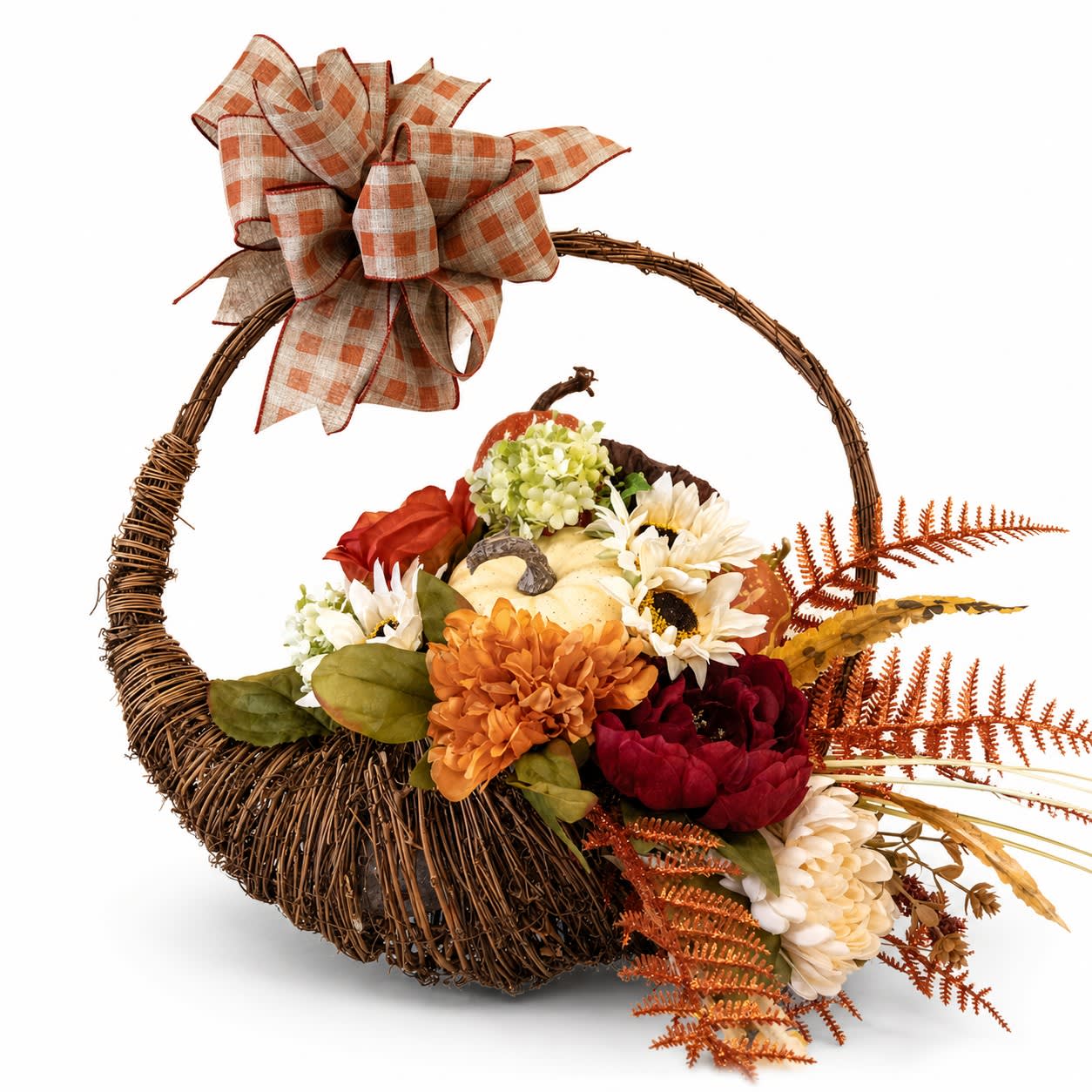 Cornucopia Silk Wreath Flower Bouquet