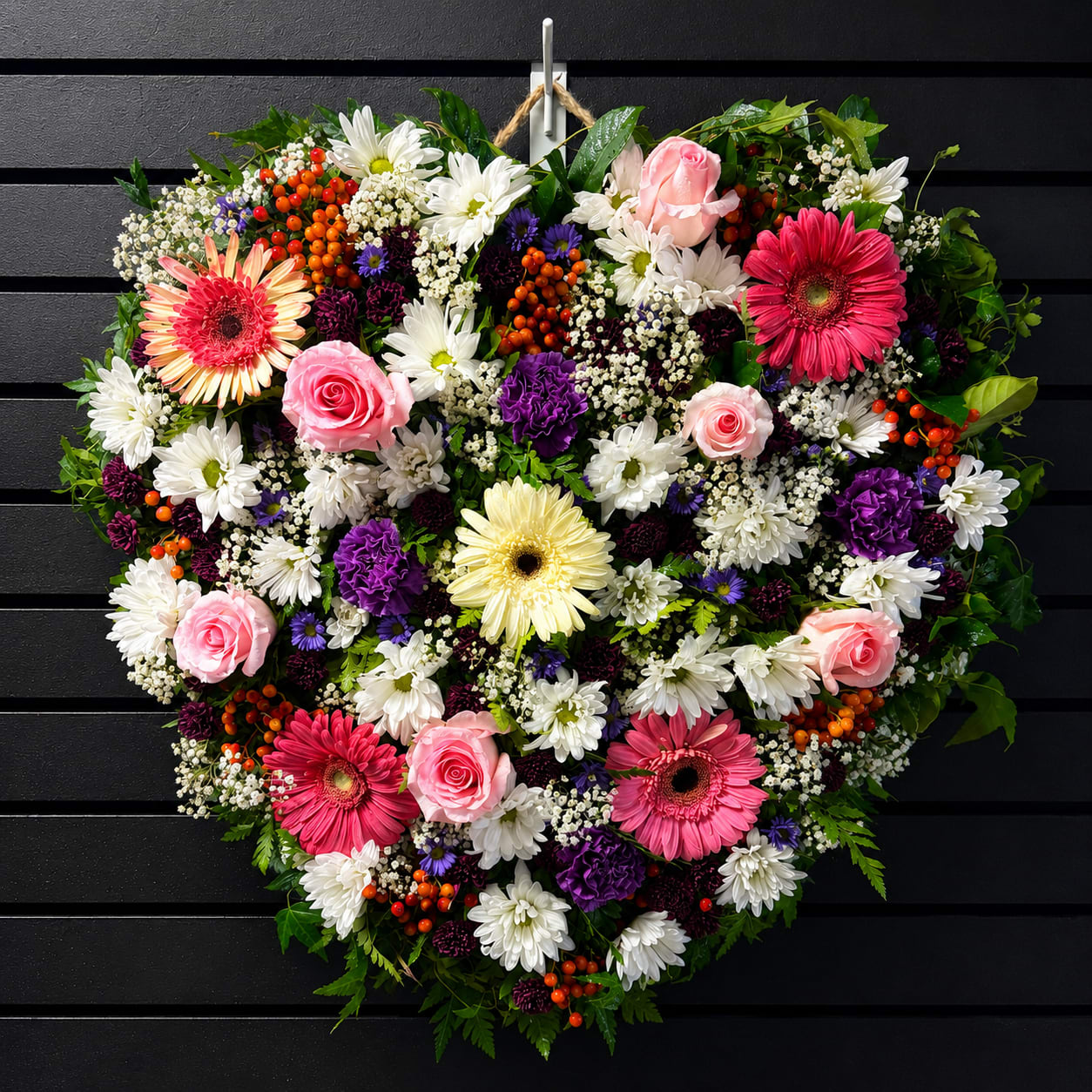 24" Solid Heart Flower Bouquet