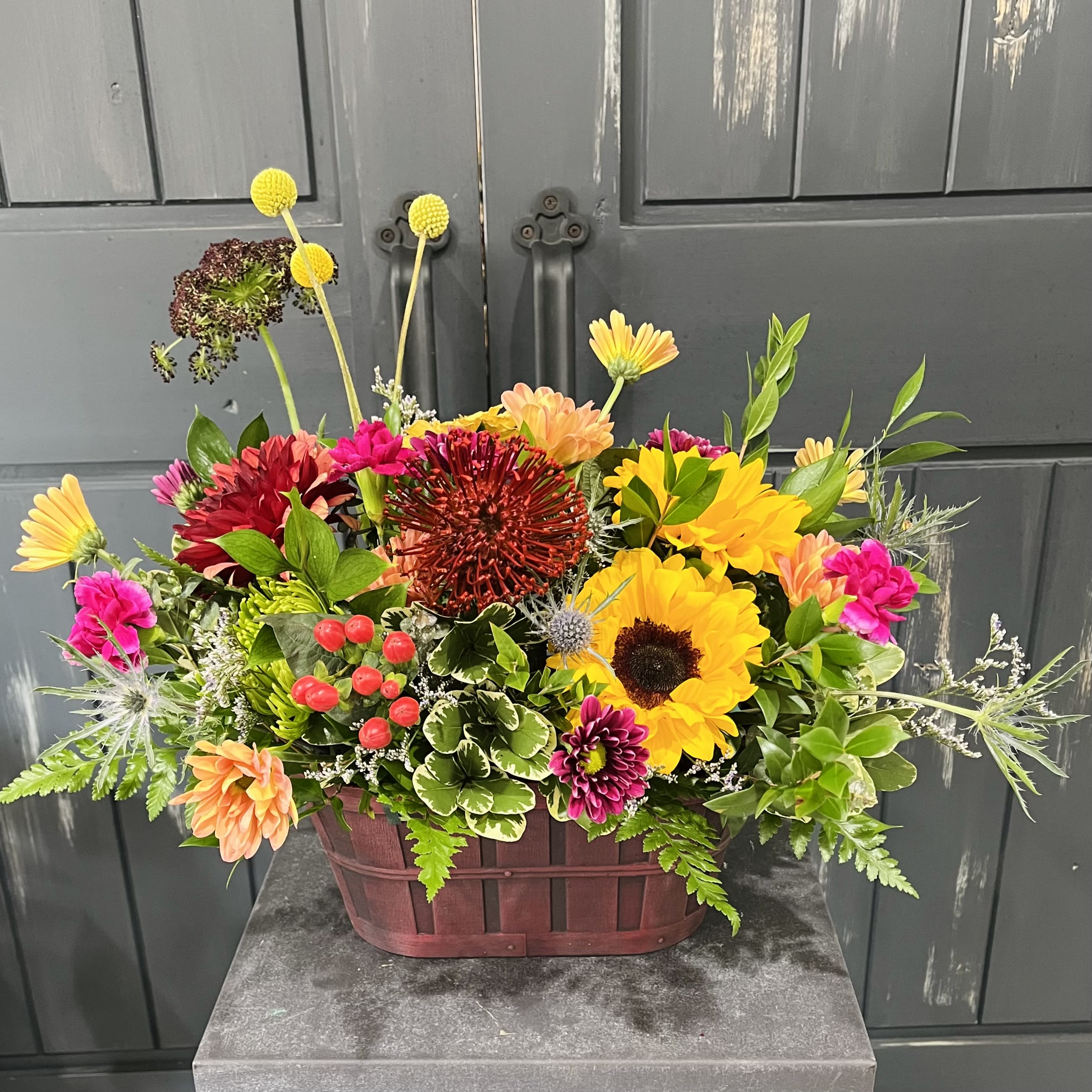 Fall Meadow Basket Flower Bouquet