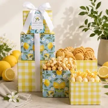 Lemon Twist Gift Tower Flower Bouquet