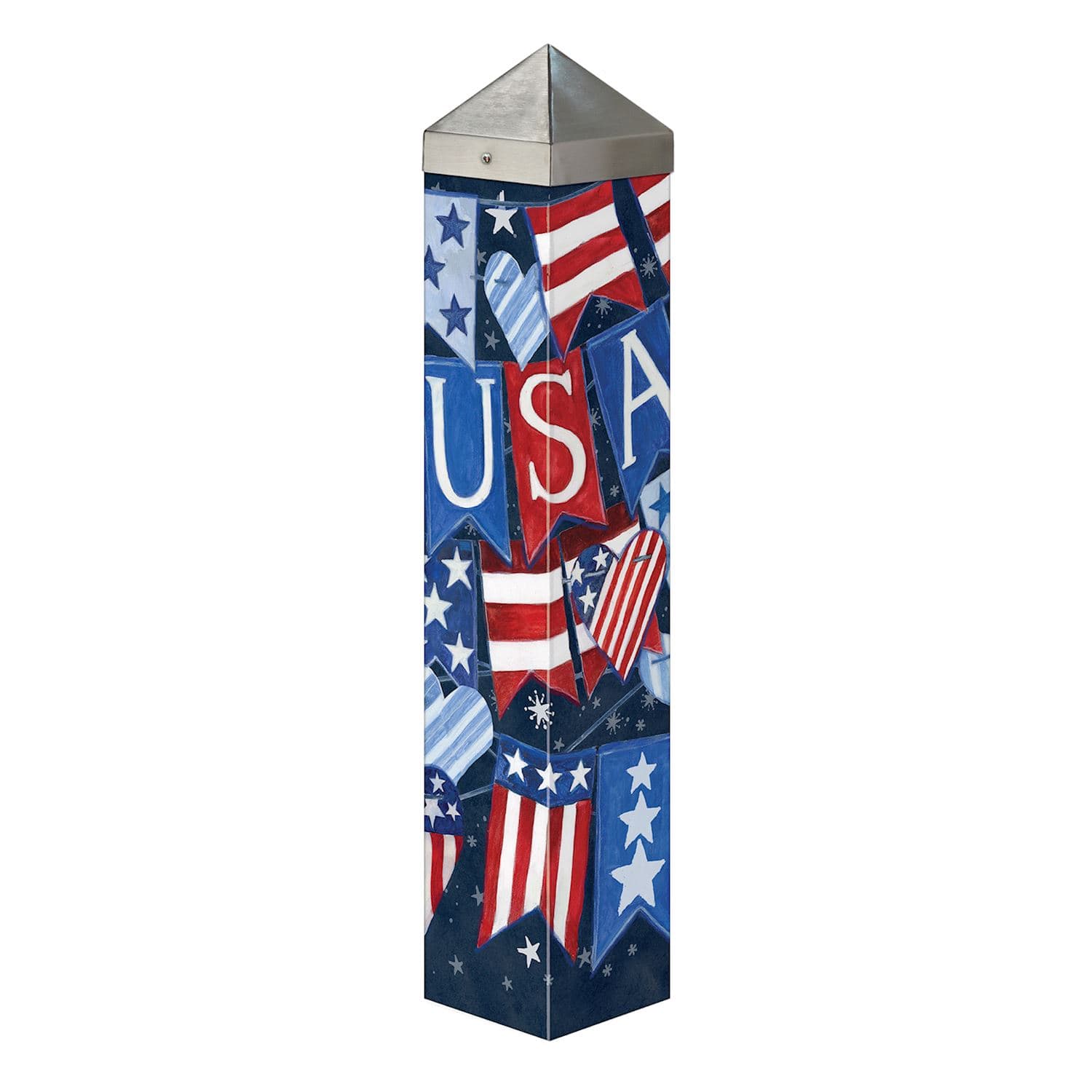 USA Banner 20" Art Pole Flower Bouquet