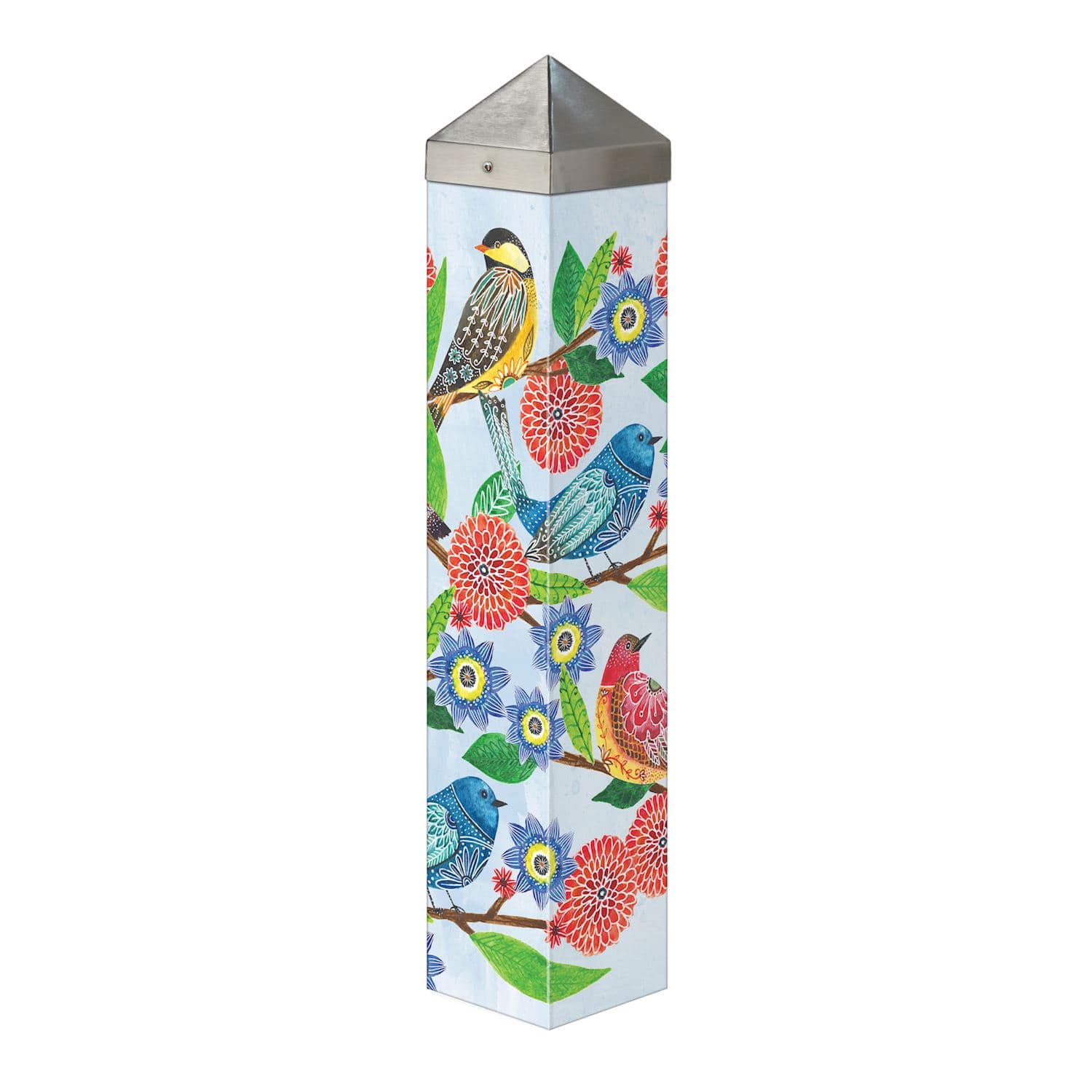 Bird Song 20" Art Pole Flower Bouquet