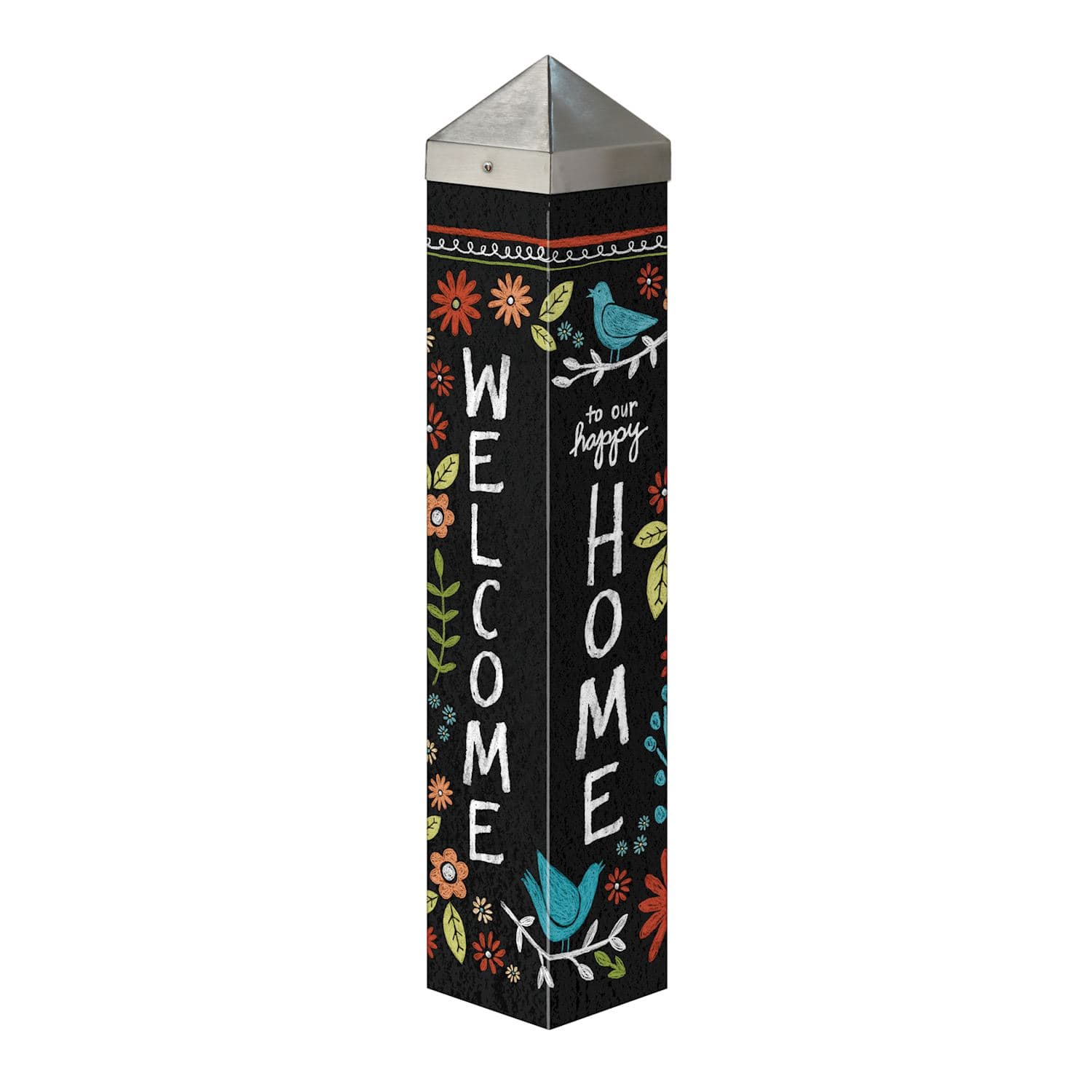 Chalkboard Floral 20" Art Pole Flower Bouquet