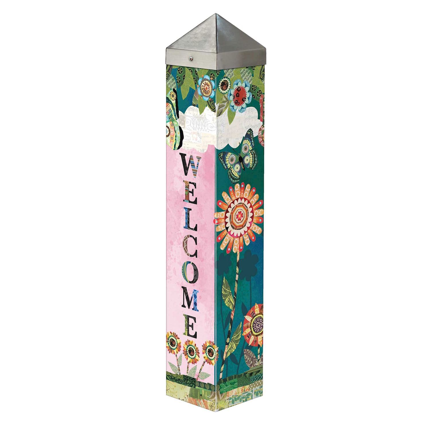 Patchwork Flutters 20" Art Pole