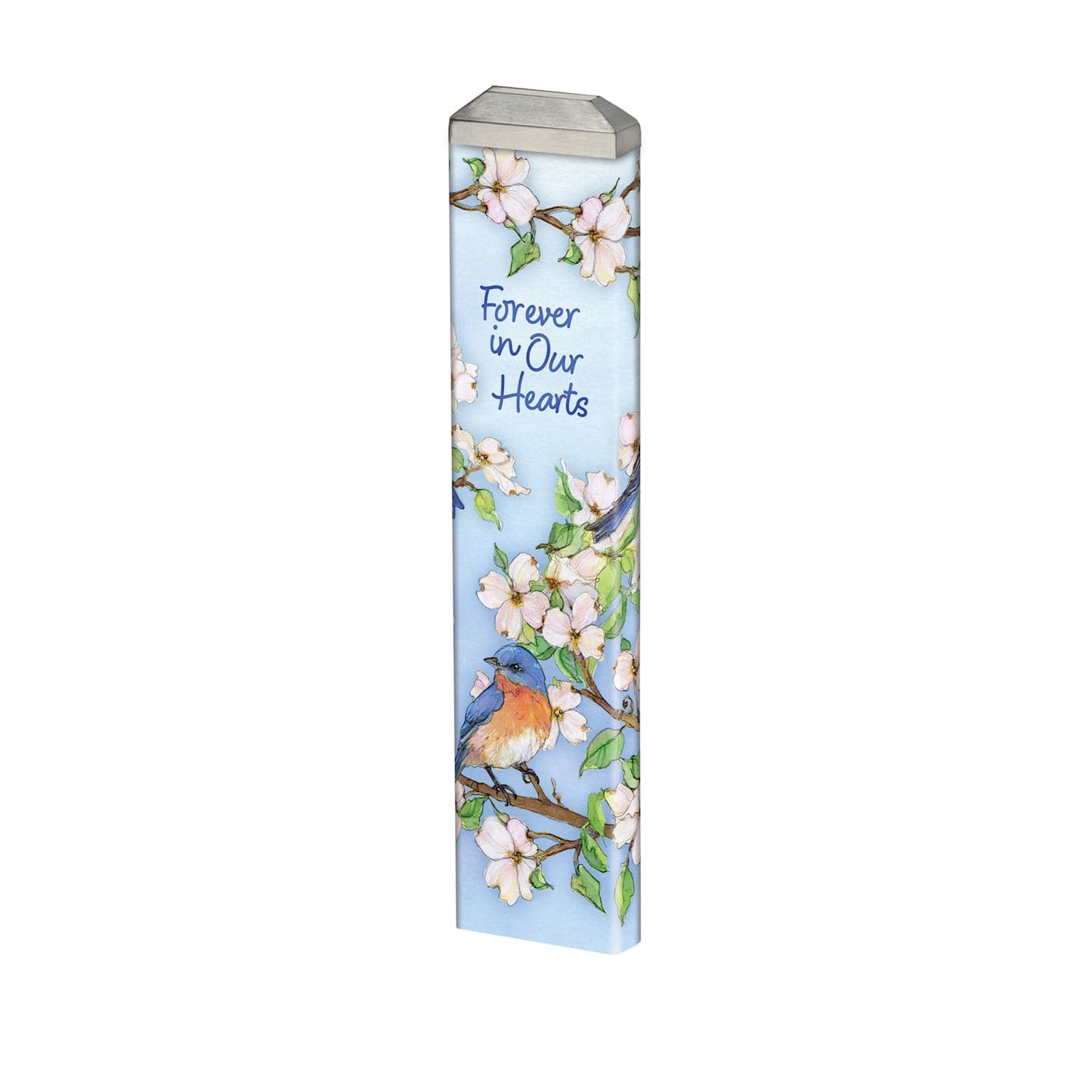 Dogwoods and Bluebirds 13" Mini Art Pole Flower Bouquet
