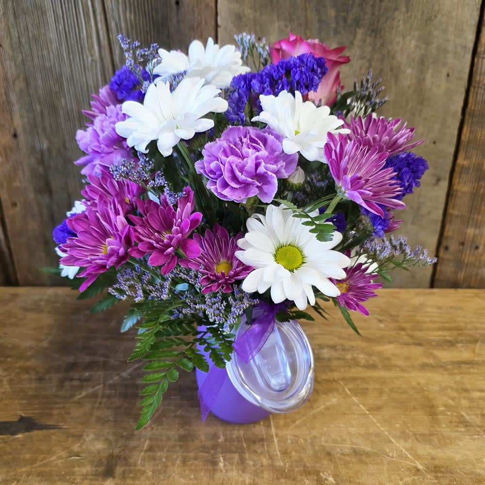 Pretty Purple Insulated Mug Bouquet