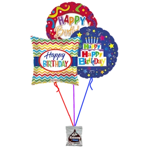3 Happy Birthday Balloons