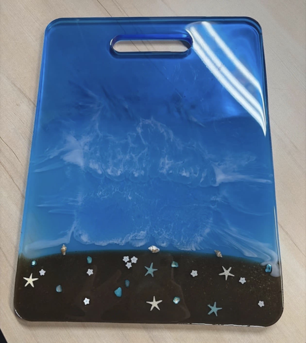 Decorative ocean scene cutting board