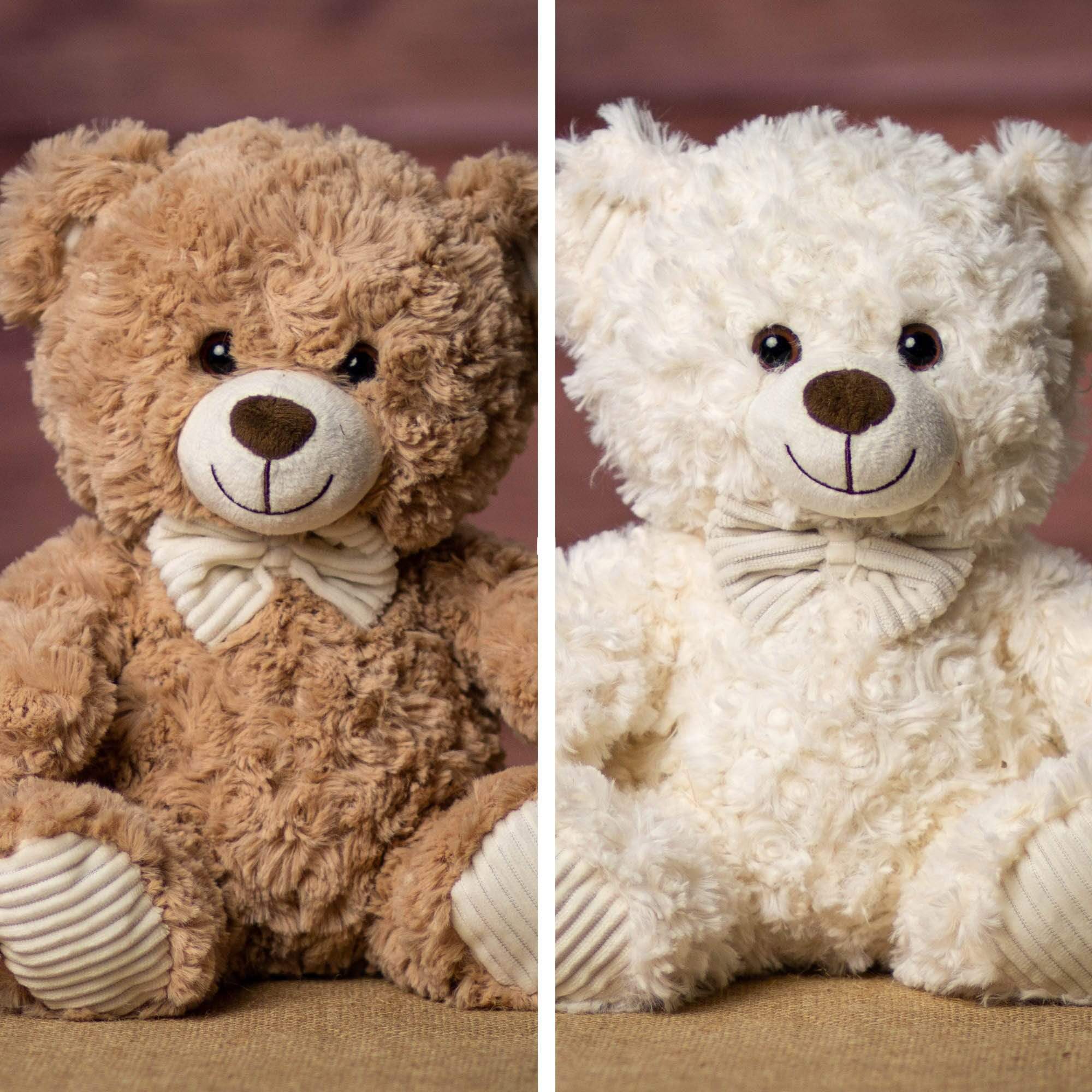 10" Friendly Face Bear Pair Flower Bouquet