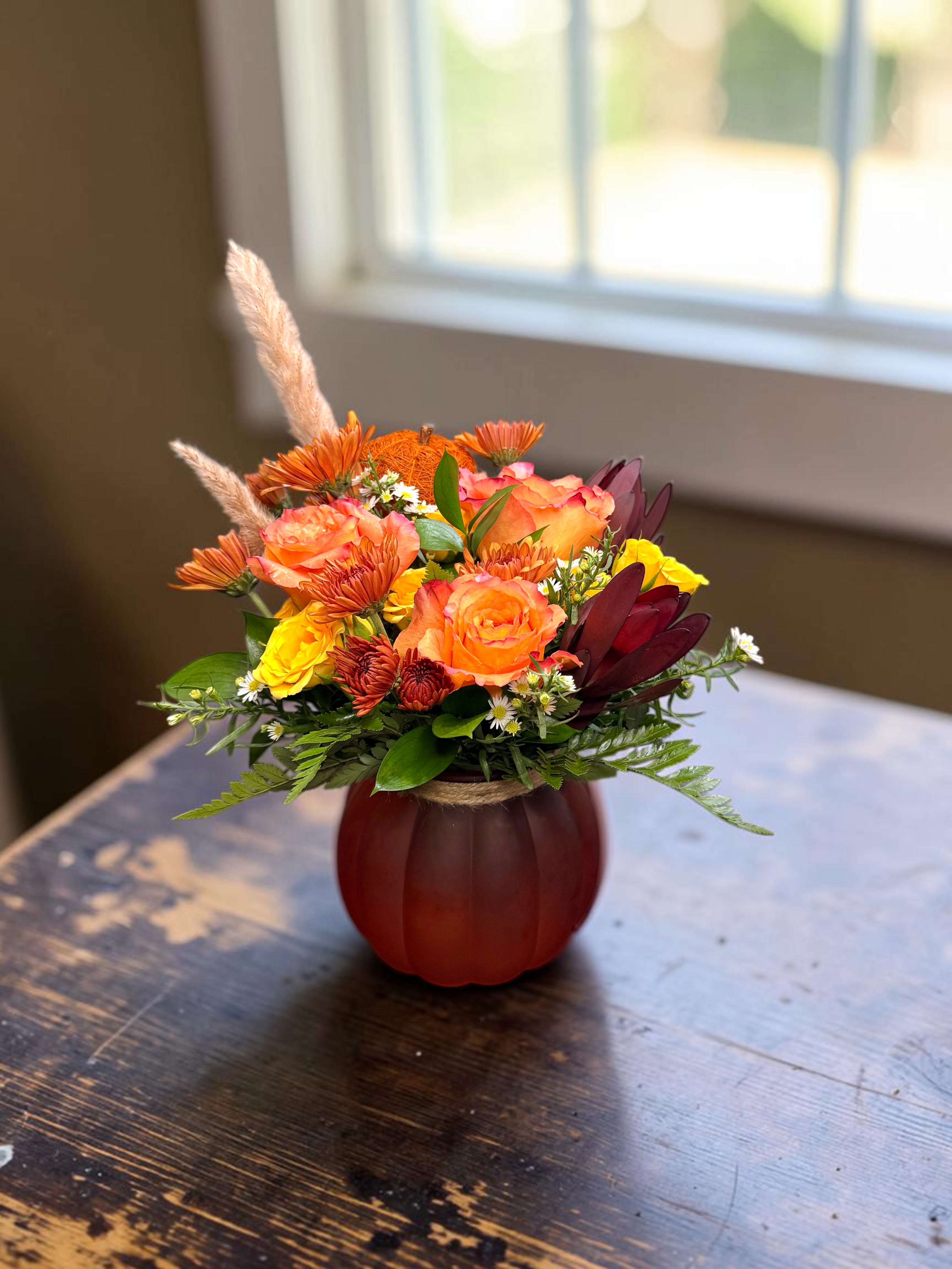 Fall Pumpkin Flower Bouquet