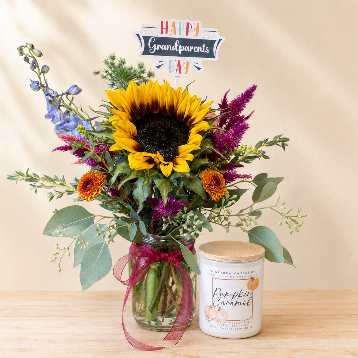 Grandparents'Day Blooms & Candle Gift Set