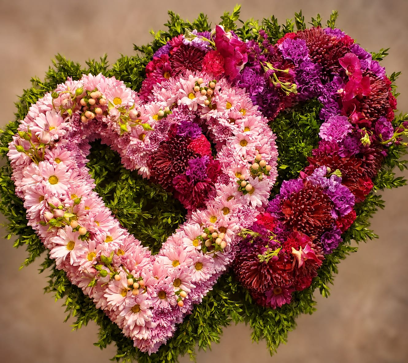 Double Heart Wreath Flower Bouquet