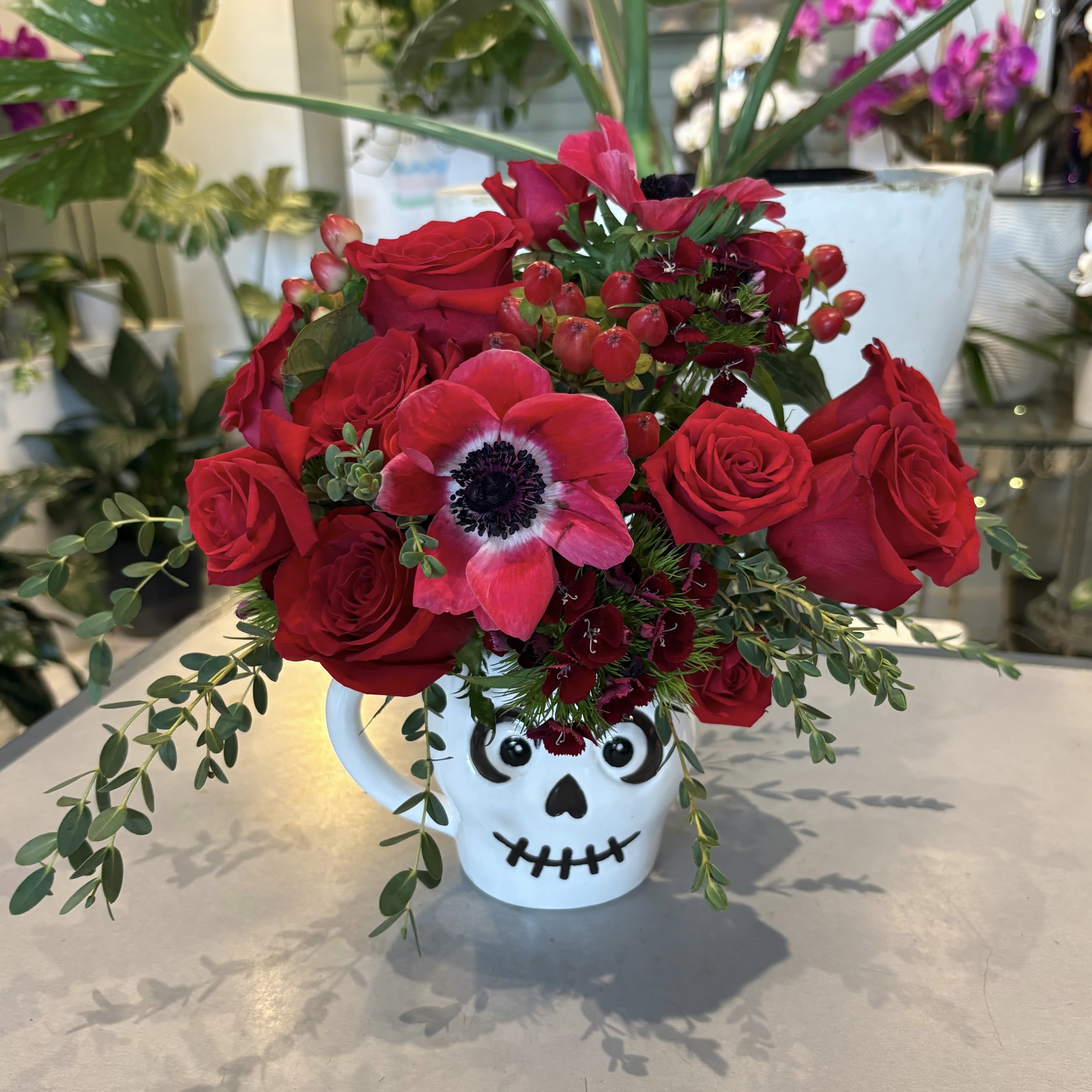 Spooky Skull Flower Bouquet