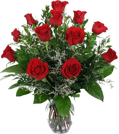 12 Roses Love In Red Flower Bouquet