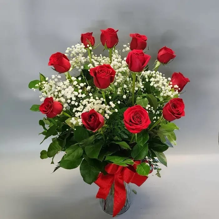 12 Roses Stylish Romance Flower Bouquet