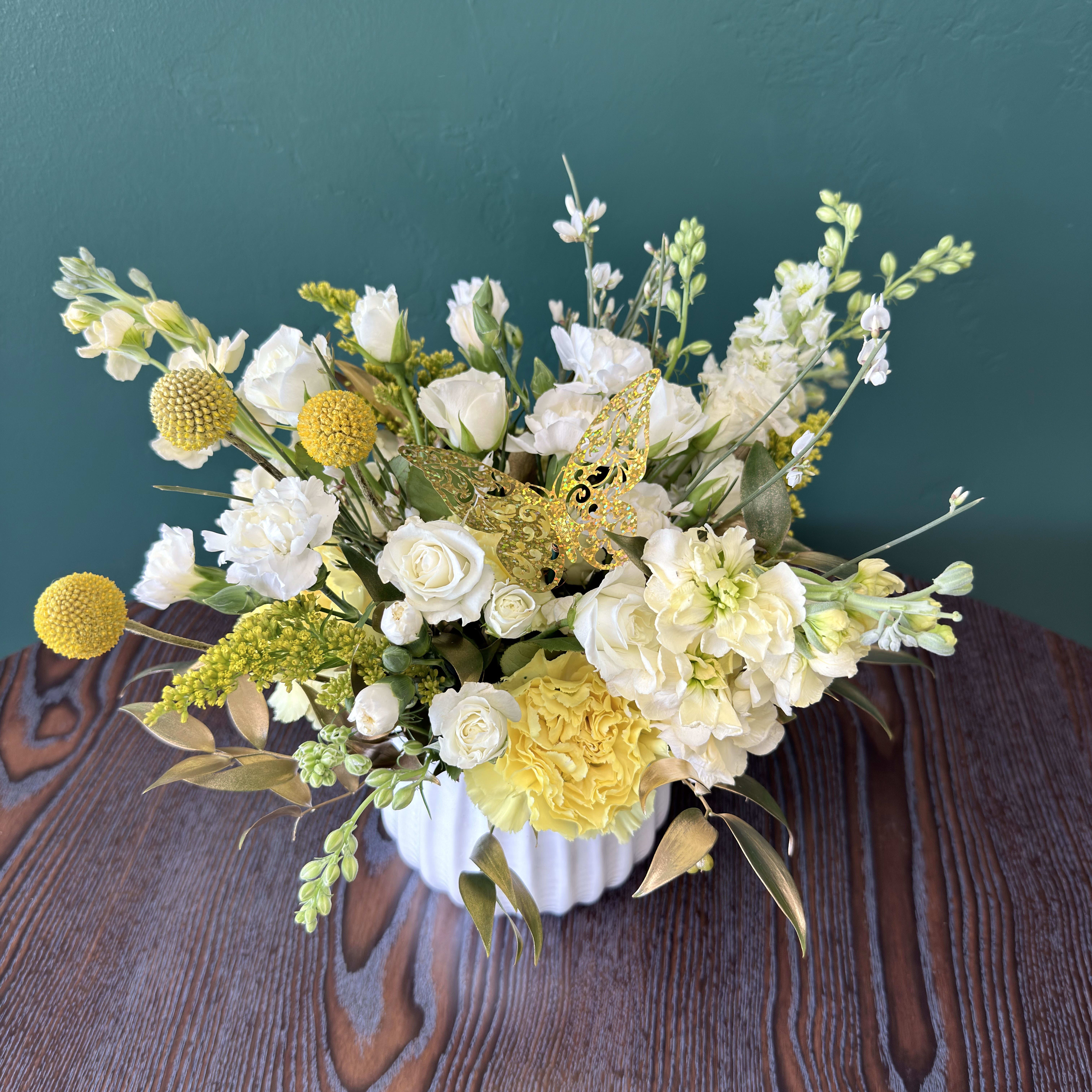 Golden Butterfly Kisses By Elite Flower Bouquet