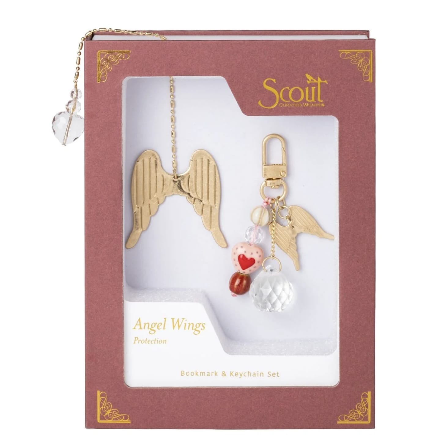 Bookmark & Keychain Set – Angel Wings | Protection Flower Bouquet