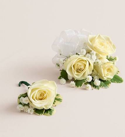 Spray Rose Corsage and Boutonniere Flower Bouquet