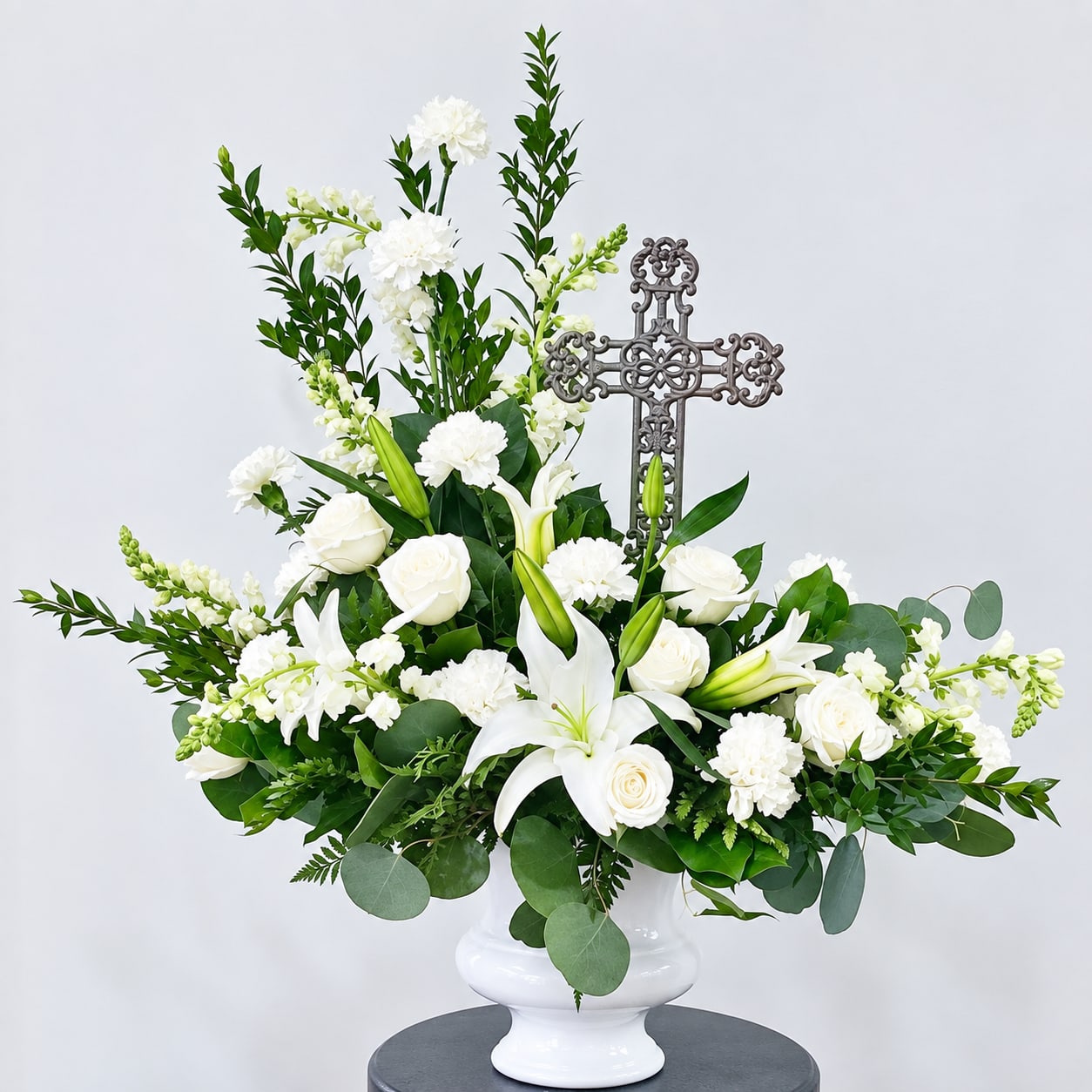 Serenity Cross in White Arrangement