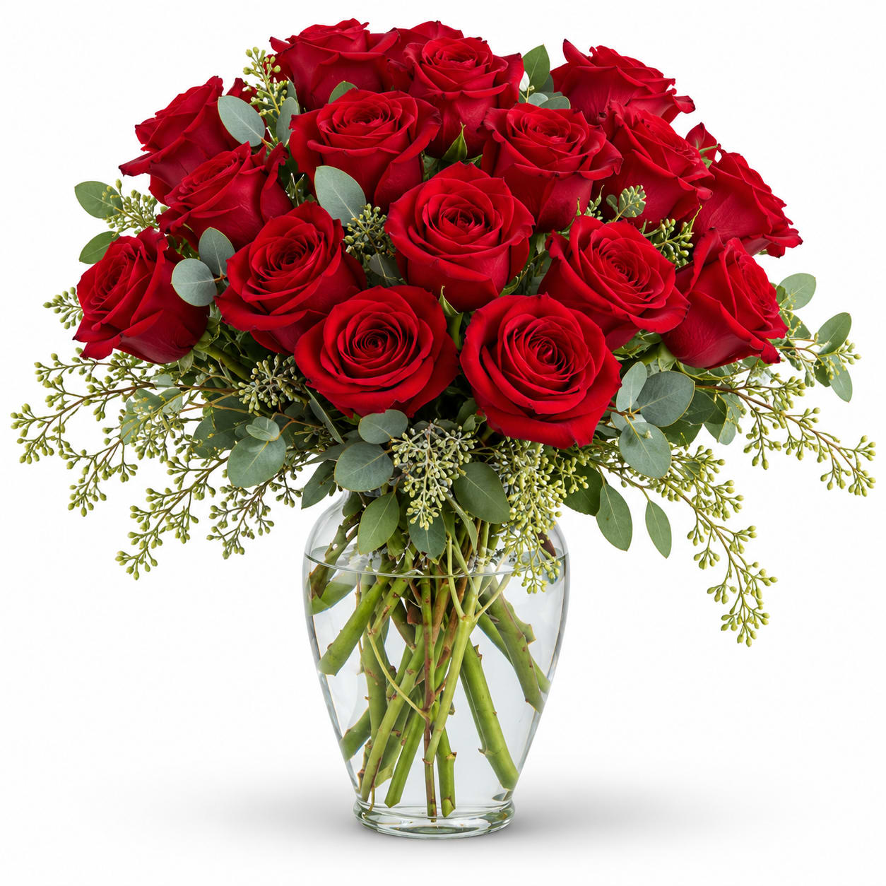 Full Heart - 18 Premium Red Roses Flower Bouquet