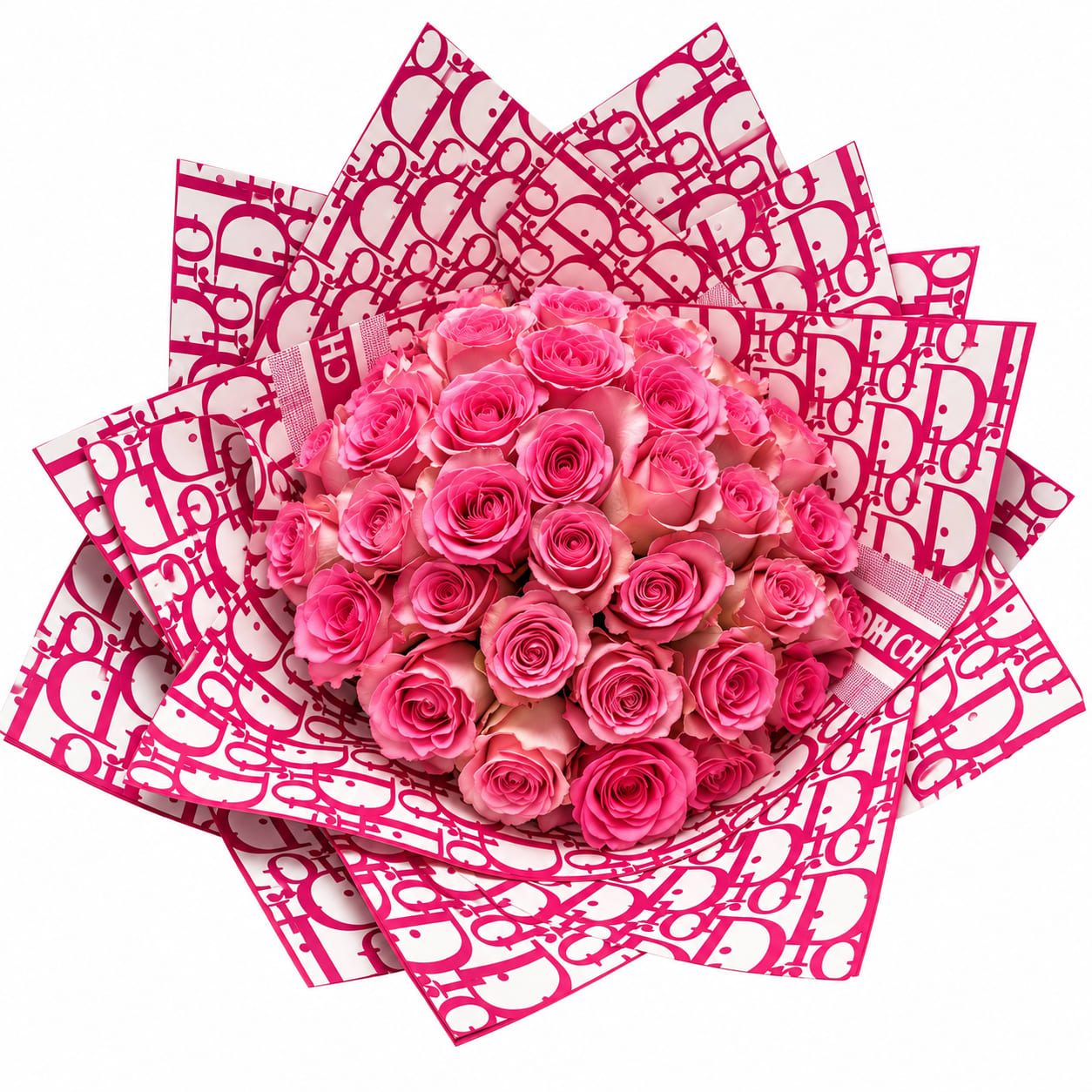 Pink Dior Buchon Flower Bouquet