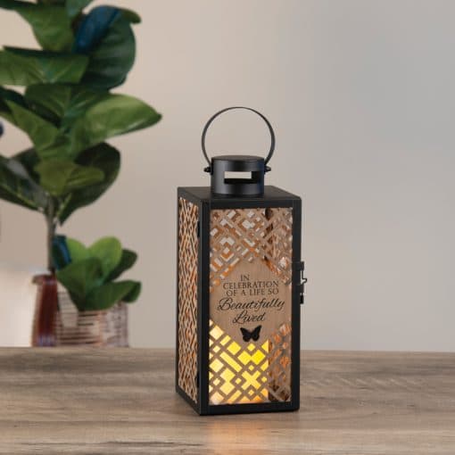 "Beautifully Lived" Laser cut Lantern