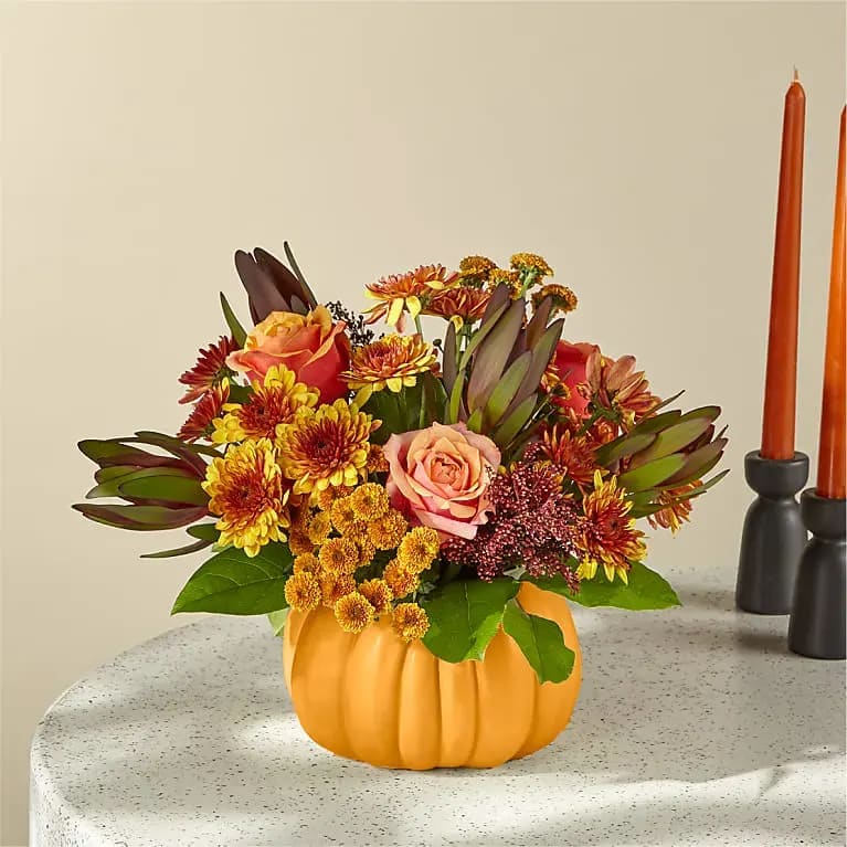 Honeyed Harvest Pumpkin Flower Bouquet
