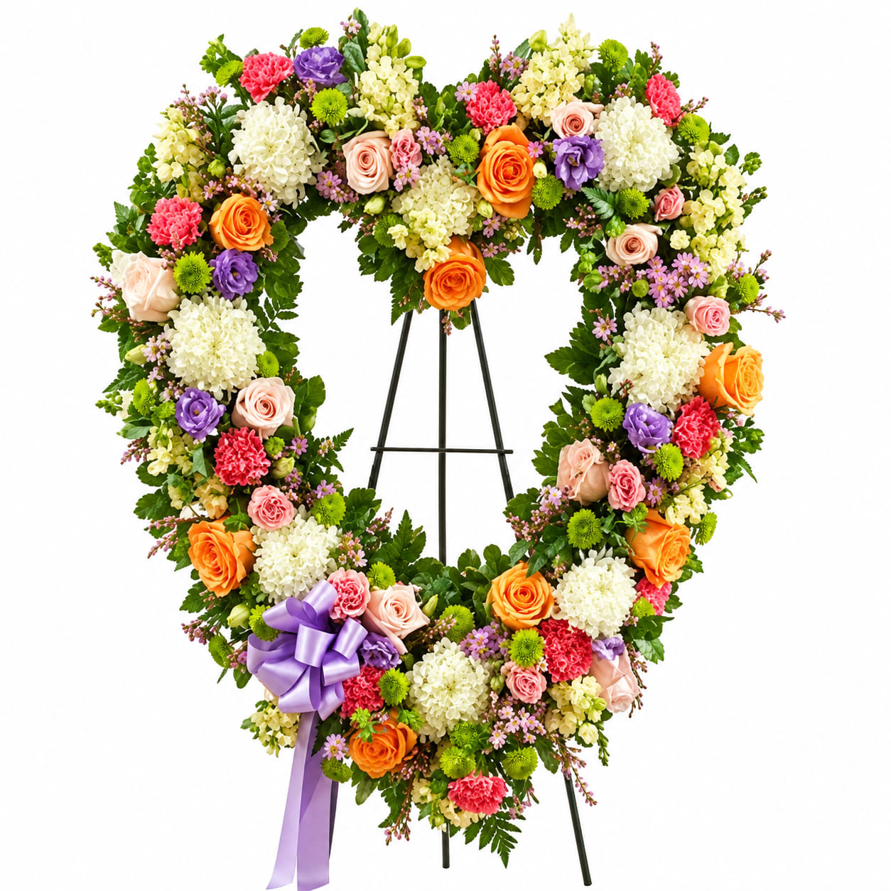 Always Remember Floral Multicolor Heart Tribute