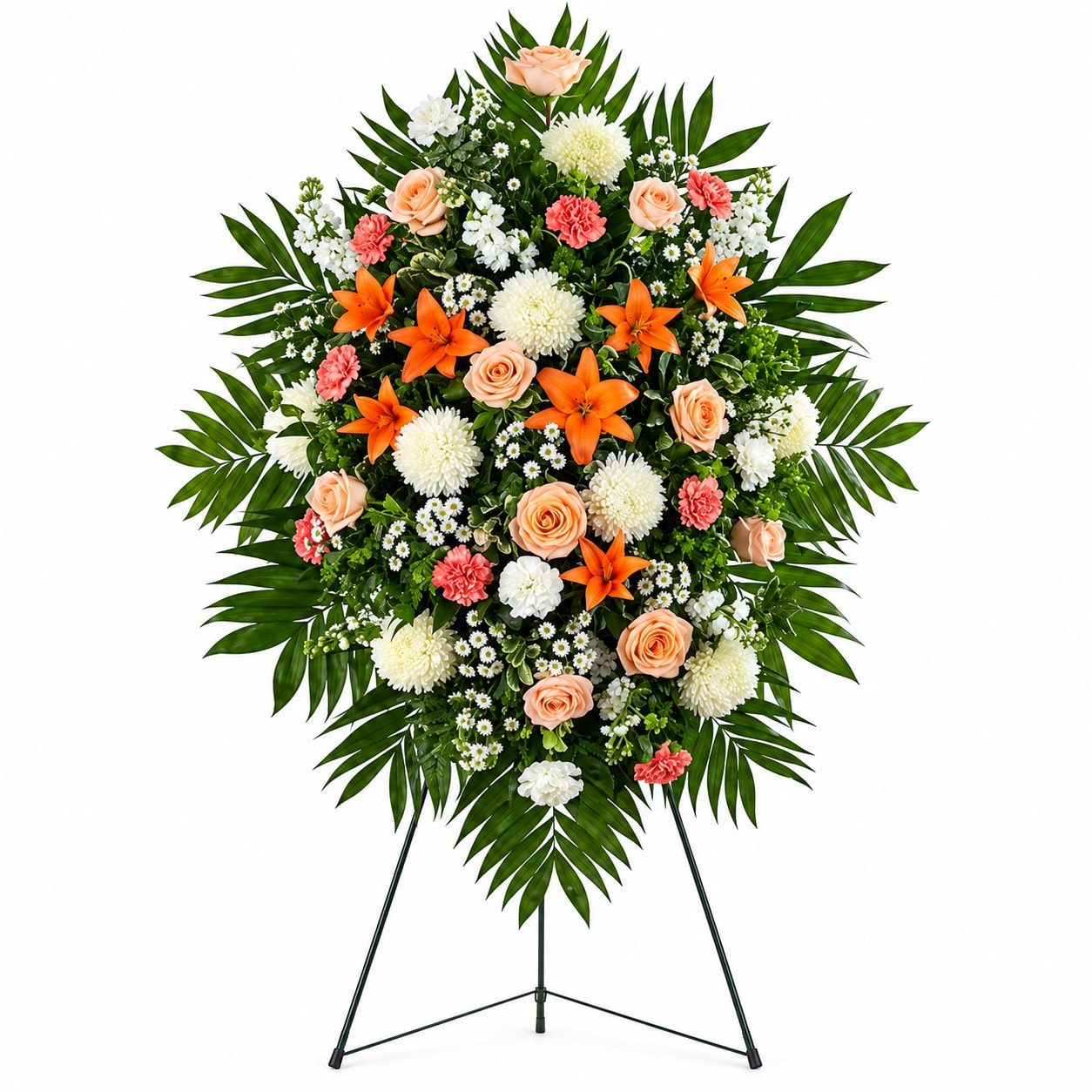 Peach, Orange, and White Standing Spray