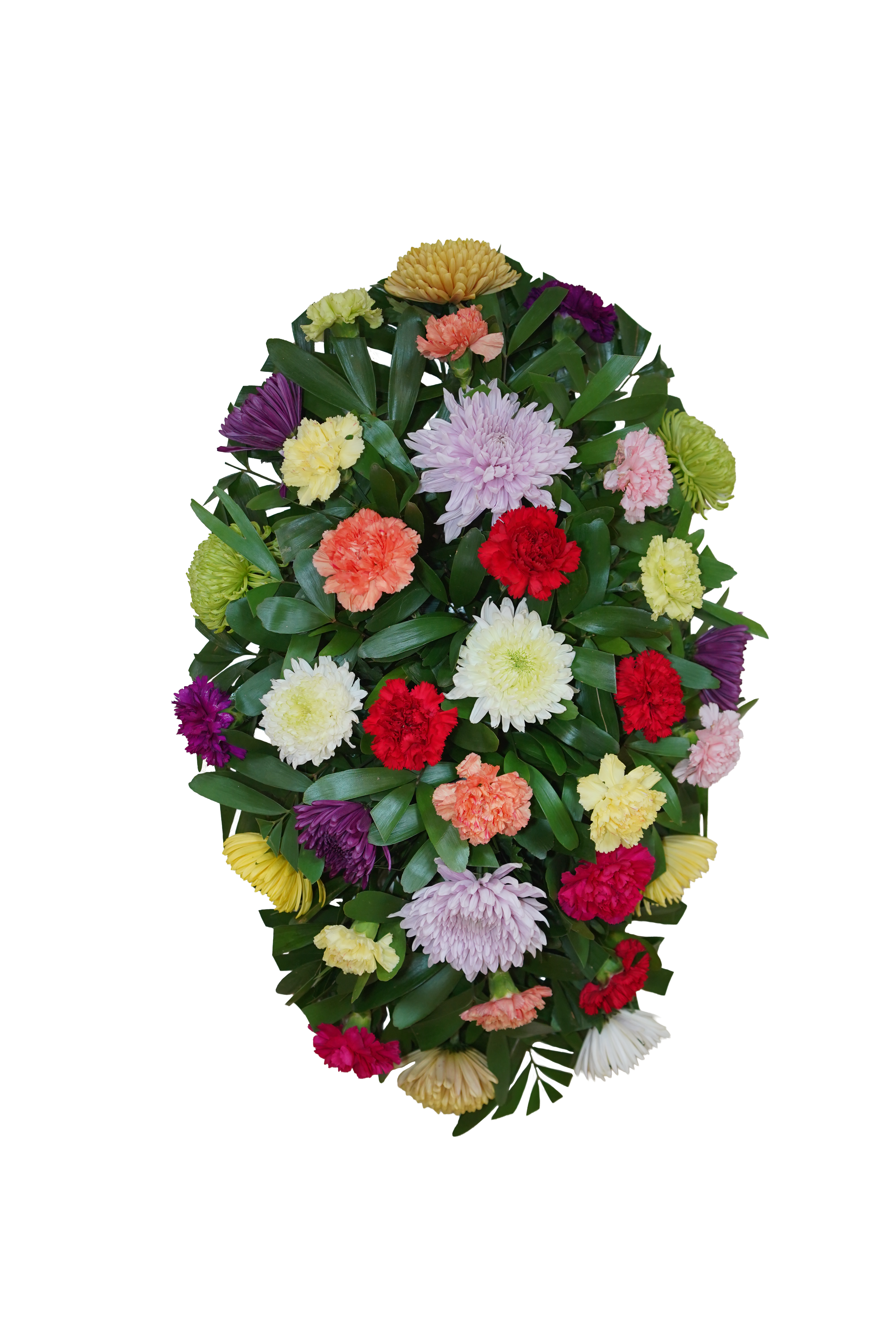 CR-06 Corona de claveles, crisantemos y spiders Flower Bouquet