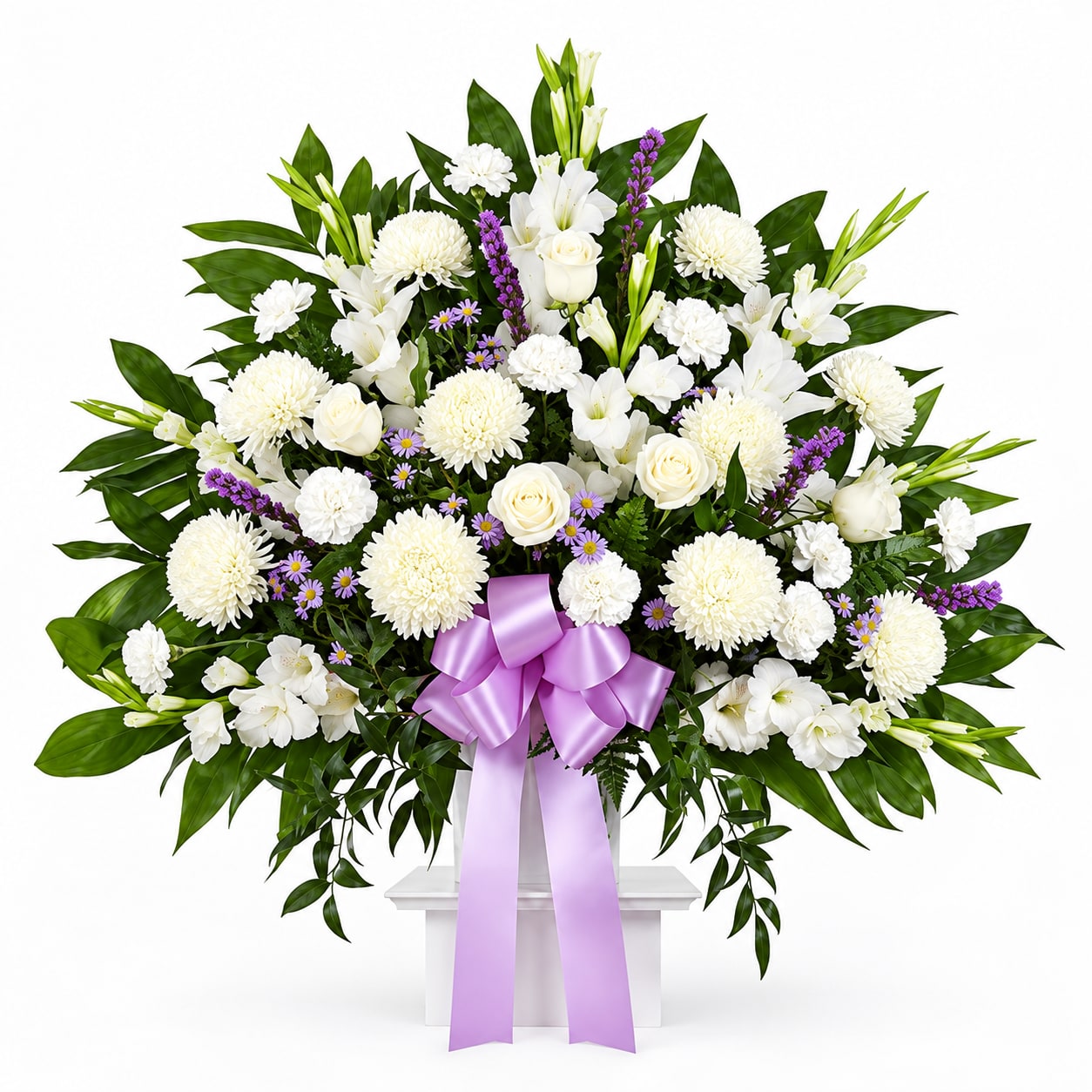 Heartfelt Lavender & White Standing Basket