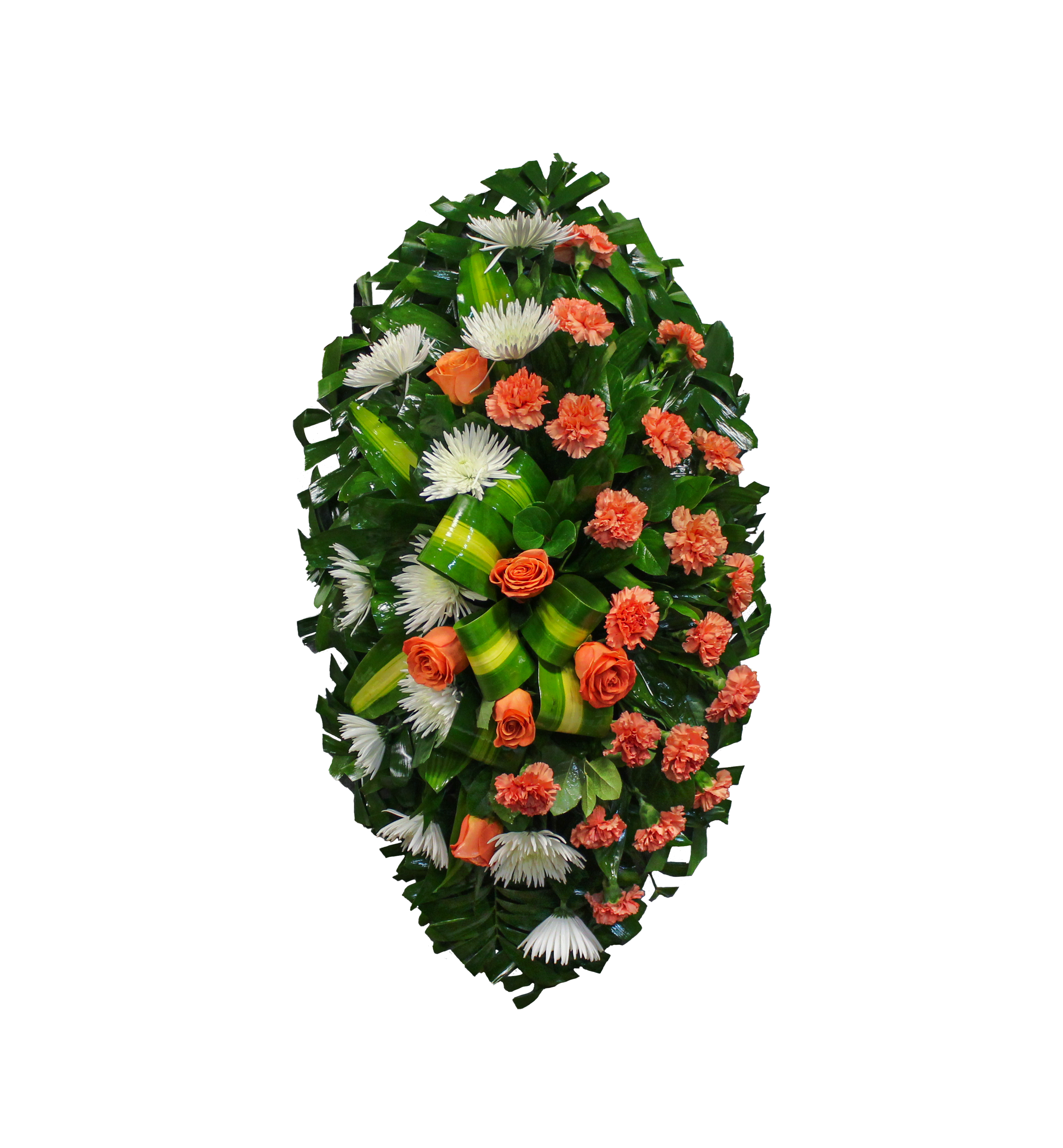 CR-07 Corona de rosas, claveles y spiders Flower Bouquet